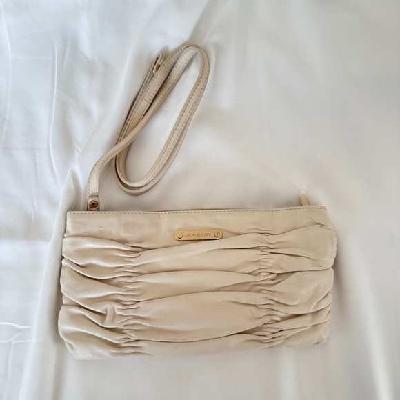 Michael Kors Handbags - Michael Kors Ruched Leather Wristlet Crossbody | Cream | NWT (Tag Not Attached)